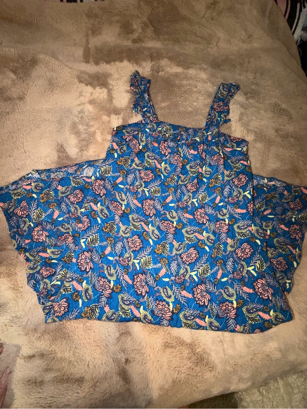 Knox Rose Blue Floral Maxi Dress with Pink Accents